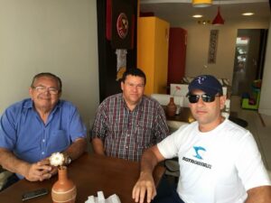 Bibiu (azul), Pedro Moura e Cel. Vareda(branco)